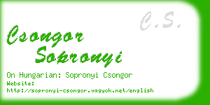 csongor sopronyi business card